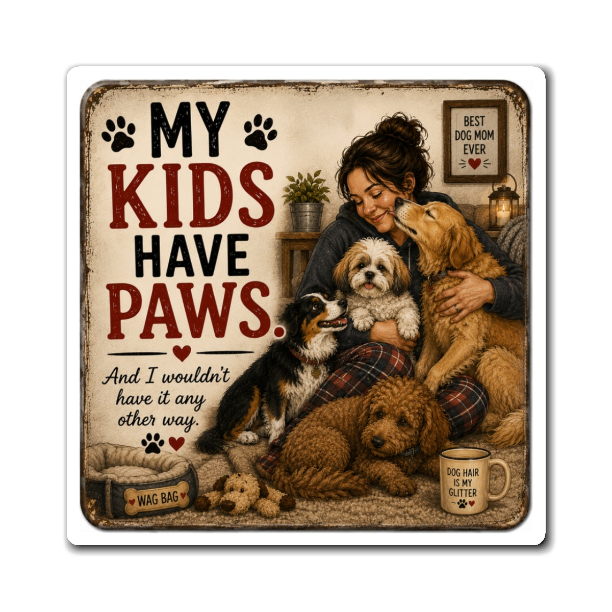 My Kids Have Paws” Dog Lover Magnet | Sentimental Dog Mom Gift | The Dog House™