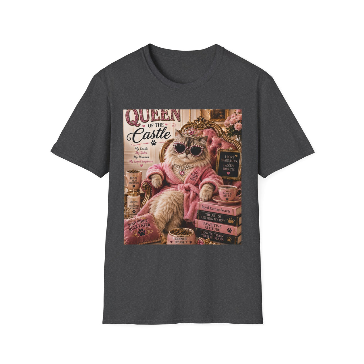 Queen of the Castle | Classy Cats™ T-Shirt | Funny Cat Queen Shirt | Cat Mom Gift | Royal Cat Tee | Elegant Cat Lover Apparel