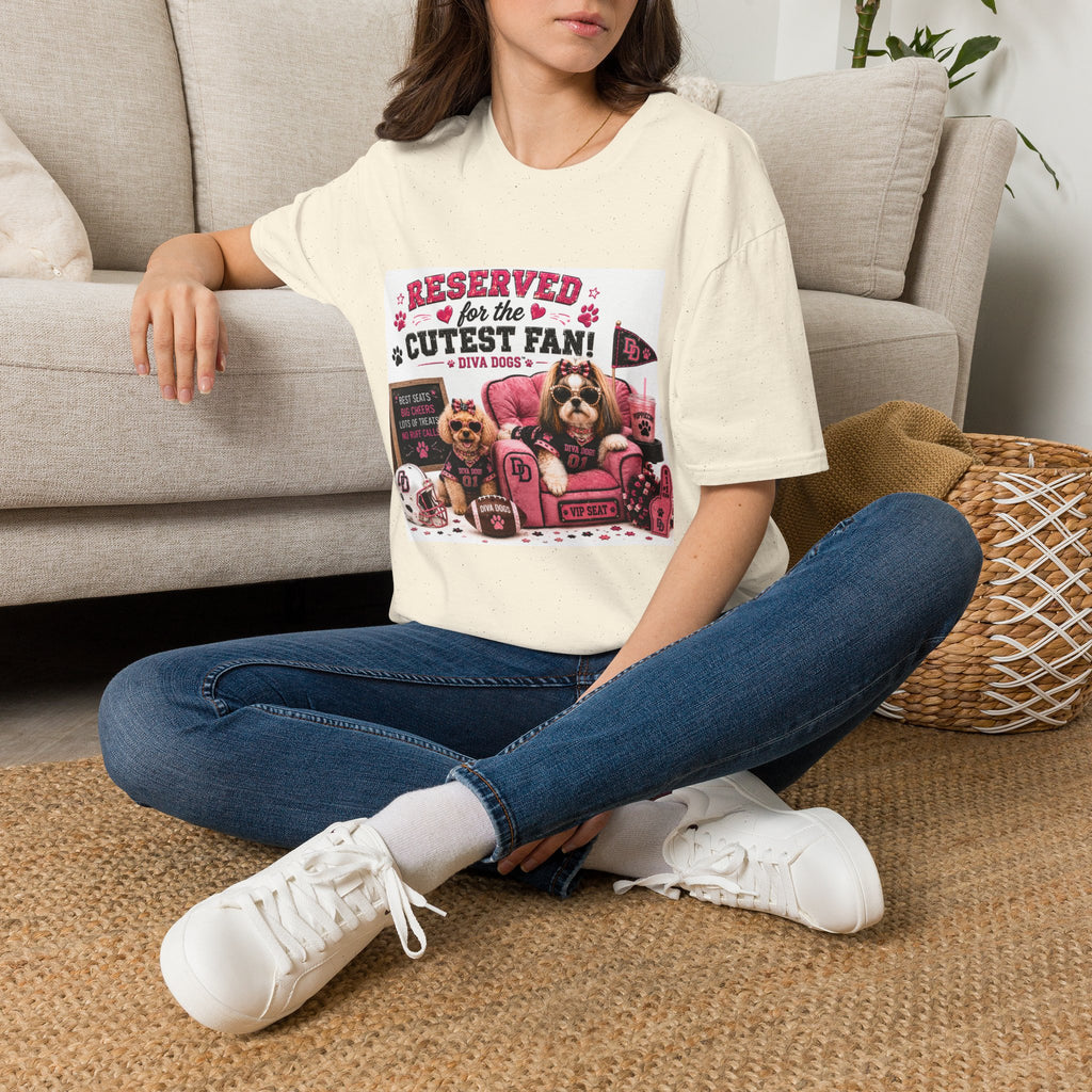Reserved for the Cutest Fan!™ | Diva Dogs™ | Football Game Day Dog Lover T-Shirt | VIP Fan Edition