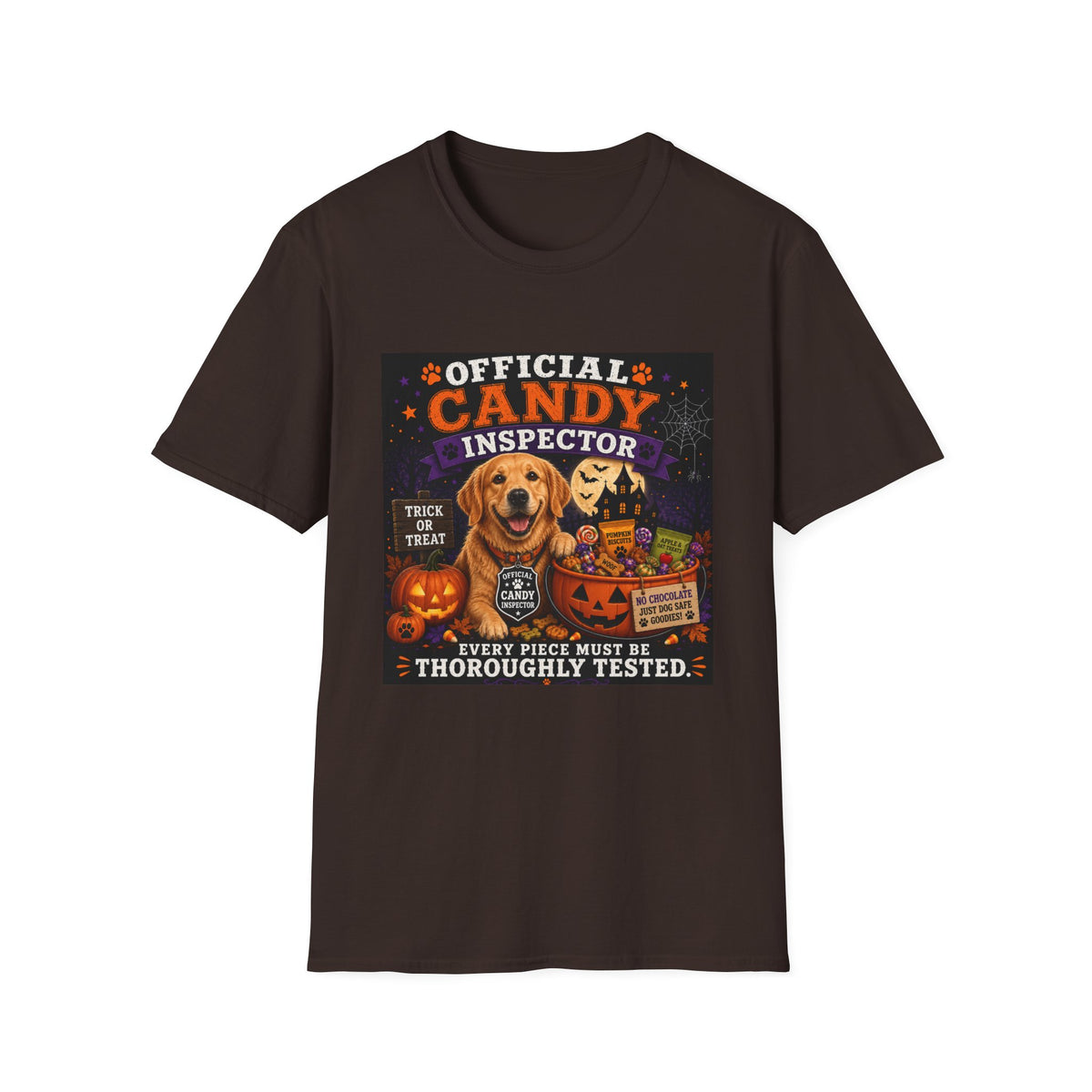 Funny Halloween Dog Shirt – Official Candy Inspector | Cute Dog Lover T-Shirt | Halloween Graphic Tee | Fall Pumpkin Shirt | Dog Mom Gift