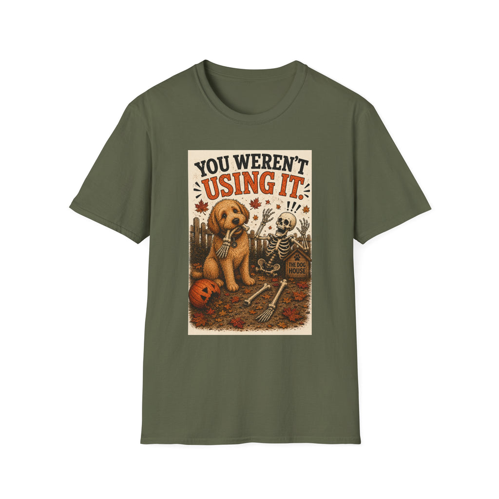 Funny Halloween Dog Shirt – You Weren't Using It! | Skeleton Dog T-Shirt | Vintage Halloween Tee | Dog Lover Gift | Cute Fall Graphic Tee