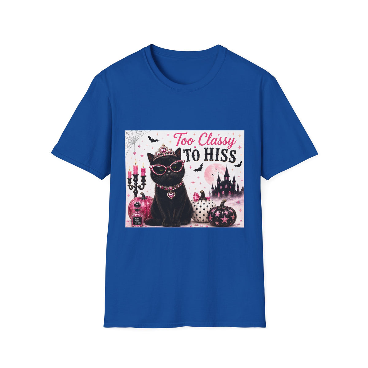 Too Classy to Hiss | Classy Cats™ Halloween T-Shirt | Funny Black Cat Shirt | Cute Halloween Cat Lover Tee | Cat Mom Gift