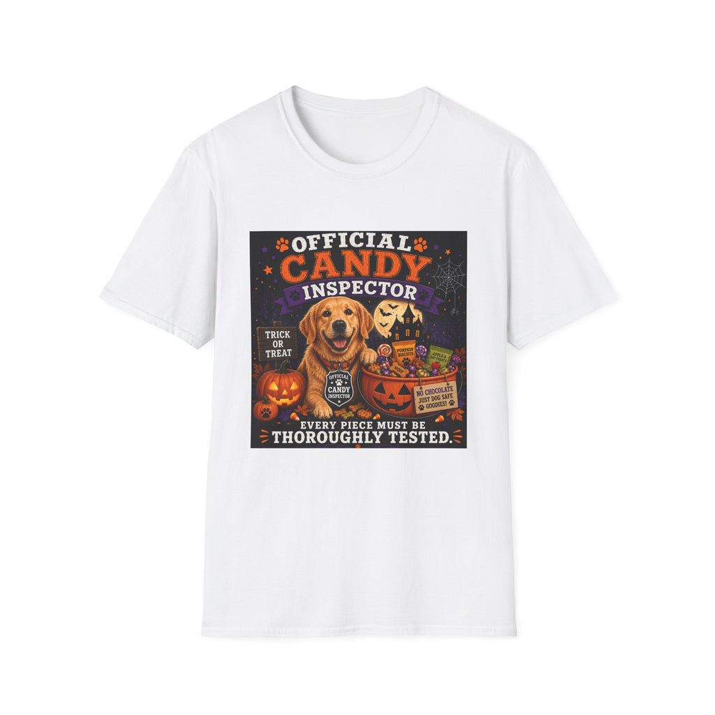 Funny Halloween Dog Shirt – Official Candy Inspector | Cute Dog Lover T-Shirt | Halloween Graphic Tee | Fall Pumpkin Shirt | Dog Mom Gift