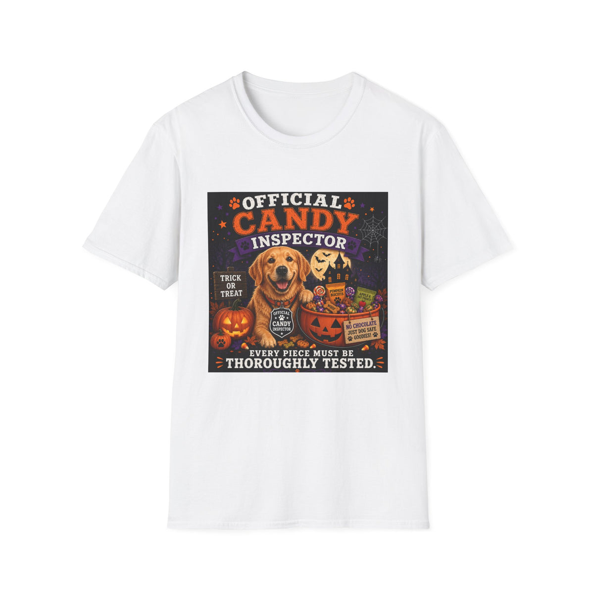 Funny Halloween Dog Shirt – Official Candy Inspector | Cute Dog Lover T-Shirt | Halloween Graphic Tee | Fall Pumpkin Shirt | Dog Mom Gift
