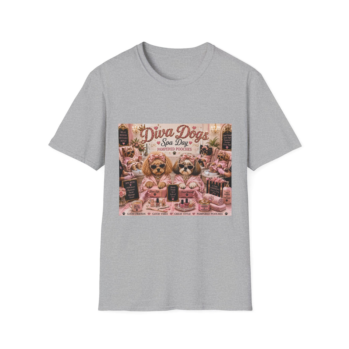 Diva Dogs Spa Day T-Shirt — Pampered Pooches Graphic Tee