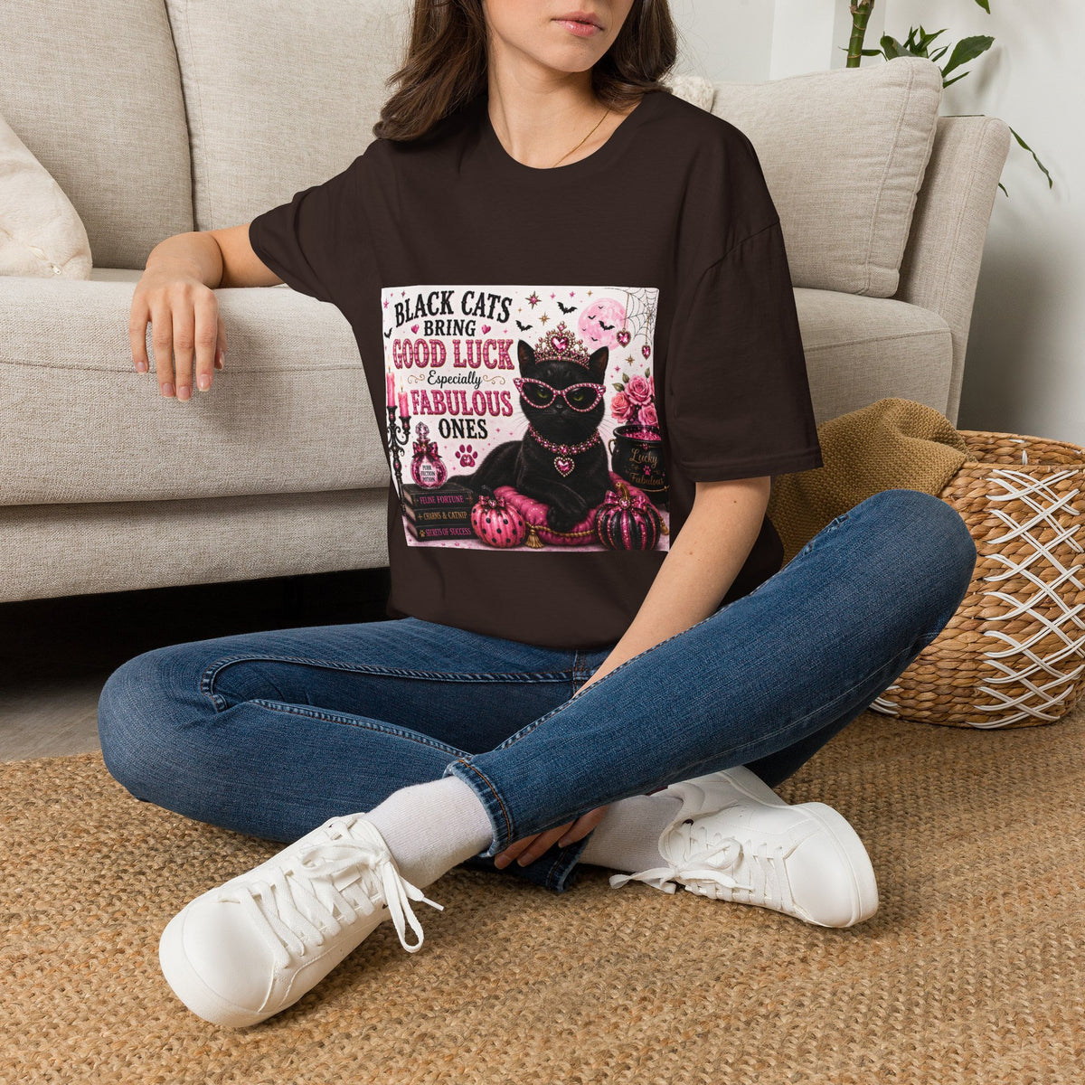 Black Cats Bring Good Luck... Especially Fabulous Ones! | Classy Cats™ Halloween T-Shirt | Funny Black Cat Shirt | Cat Mom Gift | Halloween Cat Lover Tee