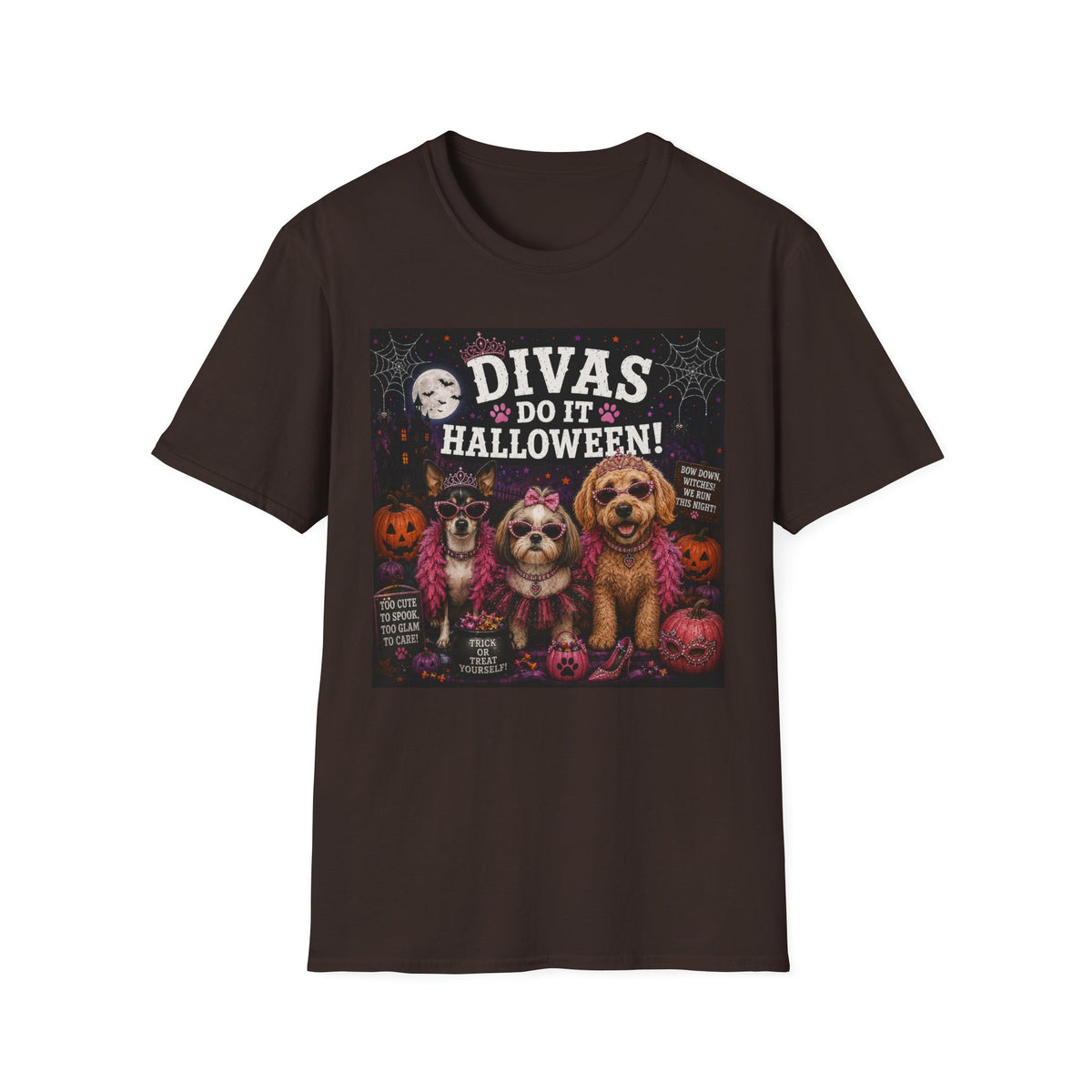 Funny Halloween Dog Shirt – Divas Do Halloween! | Glam Halloween Dog T-Shirt | Diva Dogs™ Collection | Cute Dog Lover Tee | Dog Mom Gift