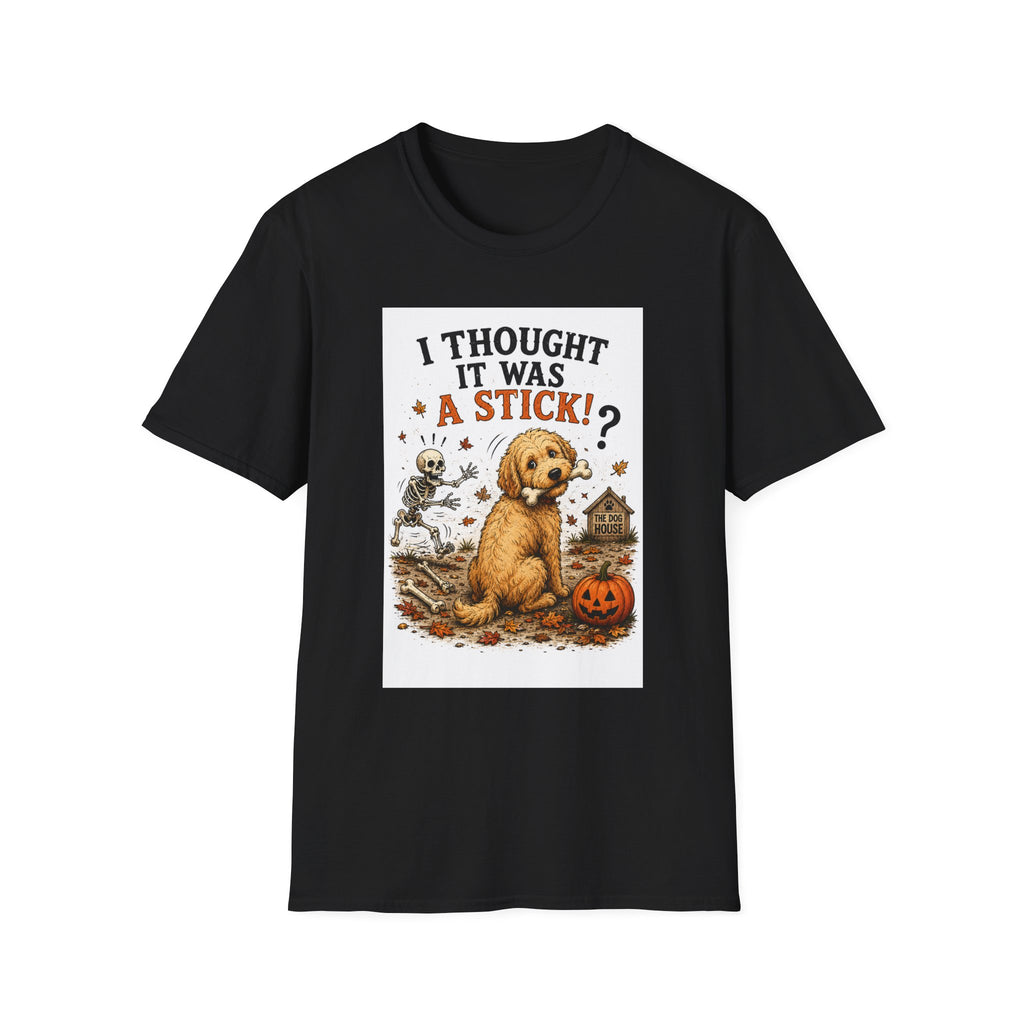 Funny Halloween Dog Shirt – I Thought It Was a Stick! | Skeleton Dog T-Shirt | Vintage Halloween Tee | Cute Dog Lover Gift | Fall Graphic Tee