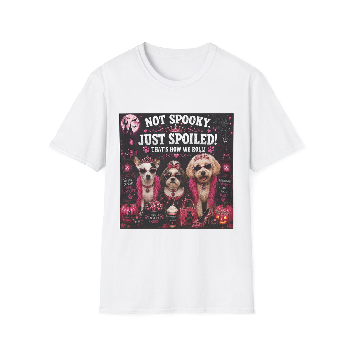 Funny Halloween Dog Shirt – Not Spooky, Just Spoiled! | Diva Dogs™ Halloween T-Shirt | Cute Dog Lover Tee | Dog Mom Gift | Glam Halloween Shirt