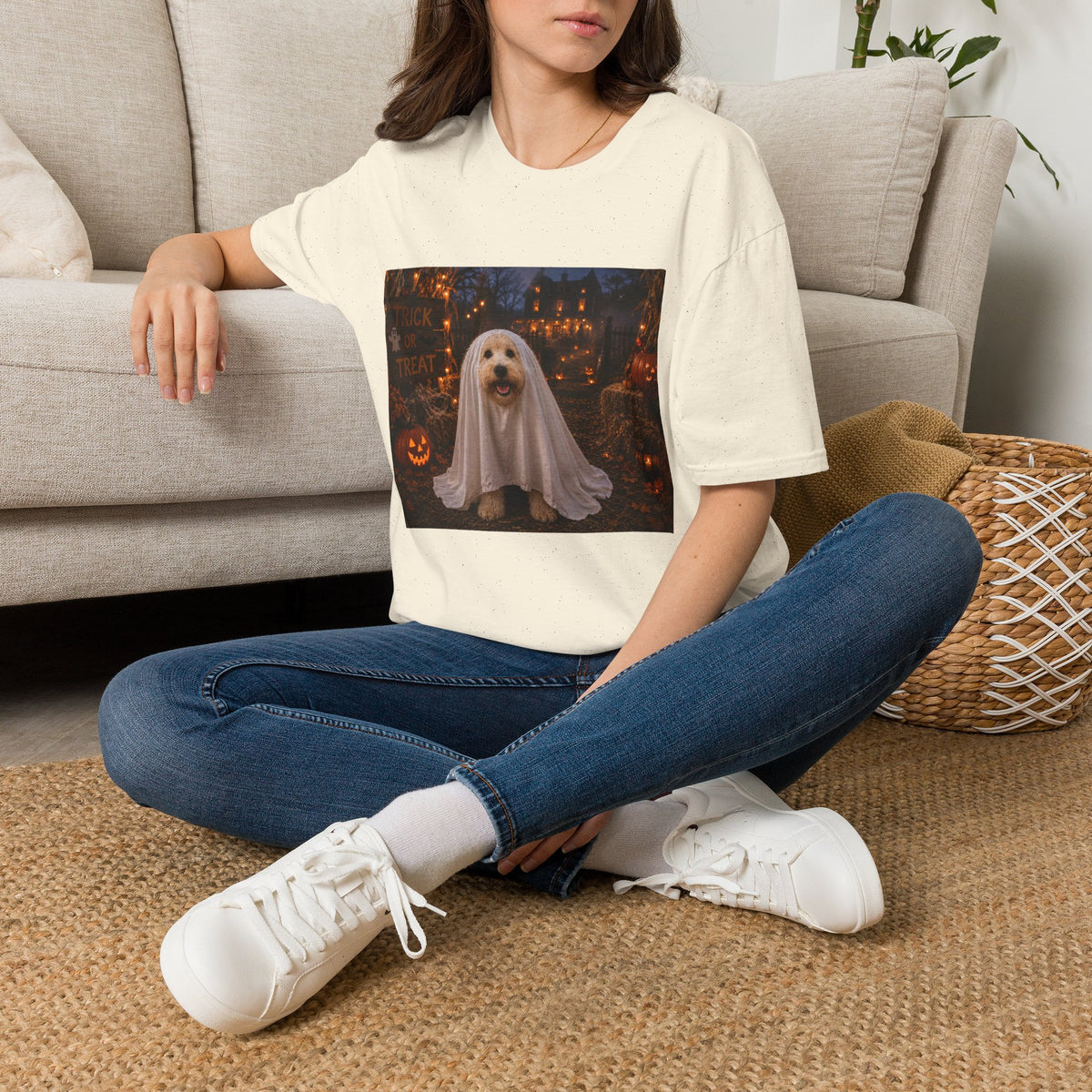 Trick or Treat | Maddie's Ghost Costume™ Halloween T-Shirt | Cute Dog Halloween Shirt | The Dog House™ Fall Collection