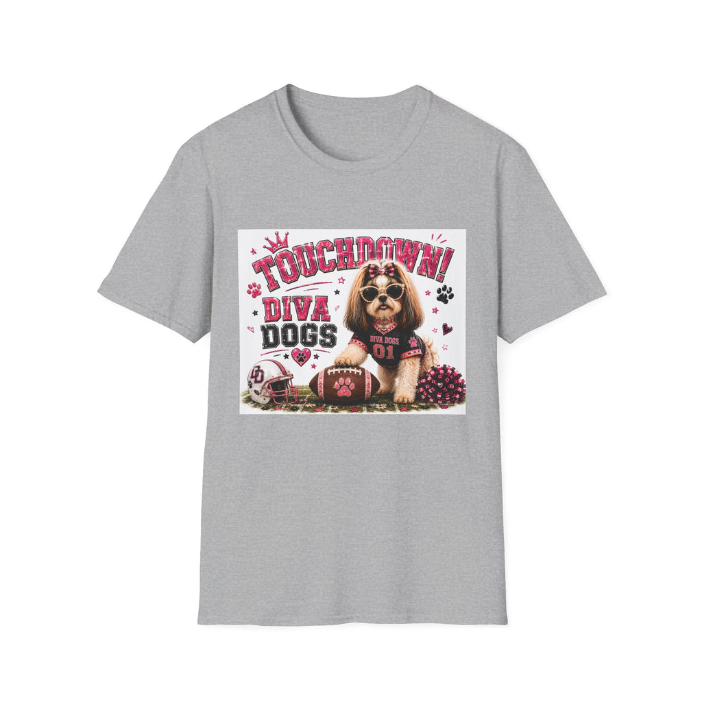 Touchdown!™ | Diva Dogs™ | Football Dog Lover T-Shirt | Glam Game Day Boutique Tee
