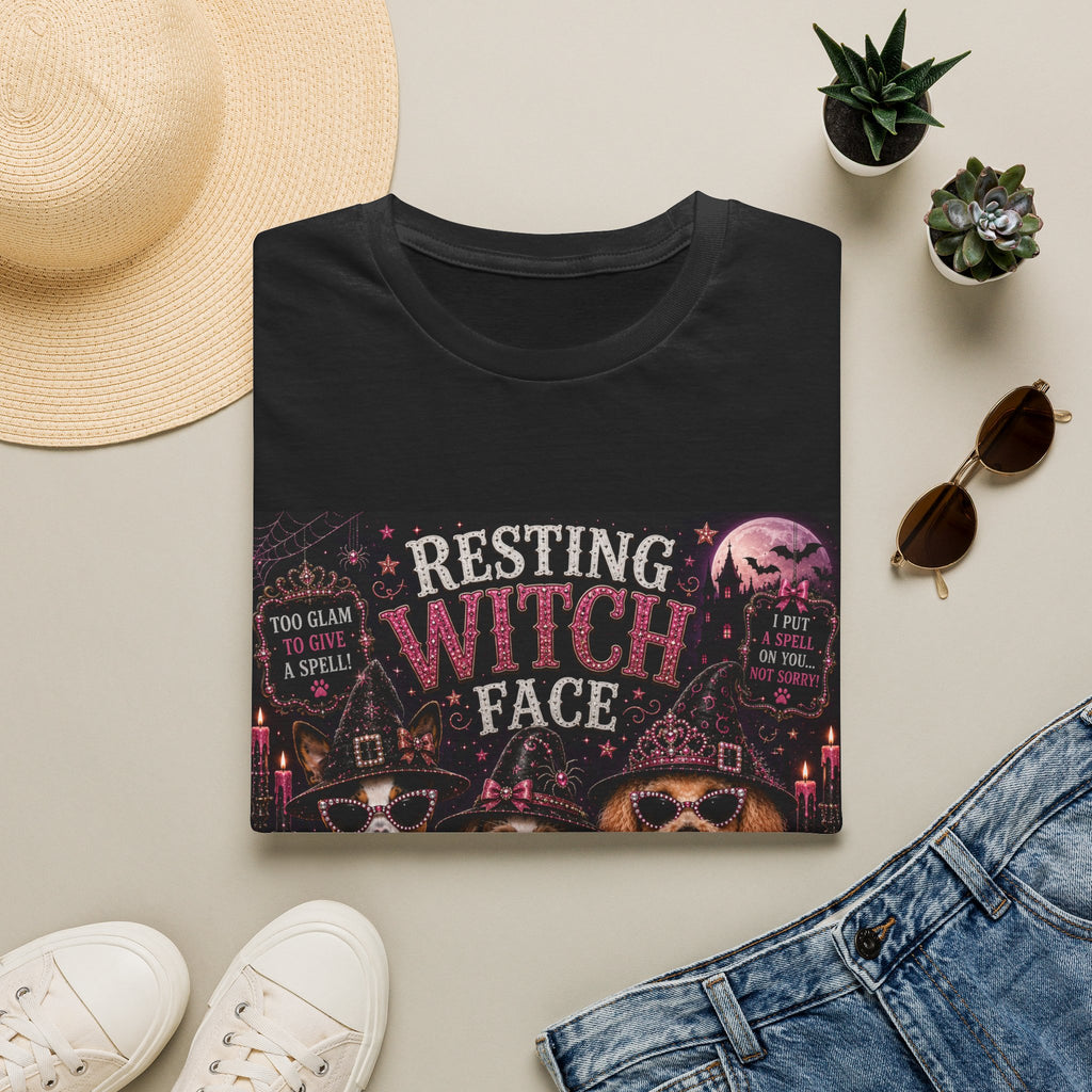Resting Witch Face | Diva Dogs™ Halloween T-Shirt | Funny Witch Dog Shirt | Glam Halloween Dog Lover Tee | Dog Mom Gift