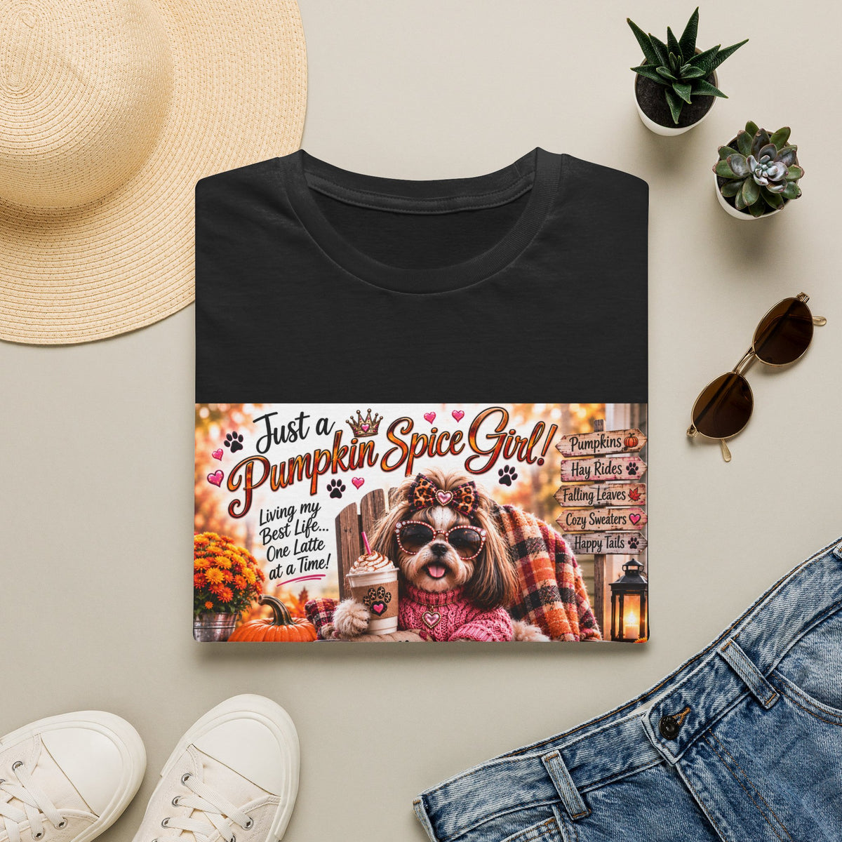 Just a Pumpkin Spice Girl!™ | Diva Dogs™ | Cozy Fall Dog Lover T-Shirt | Boutique Autumn Collection