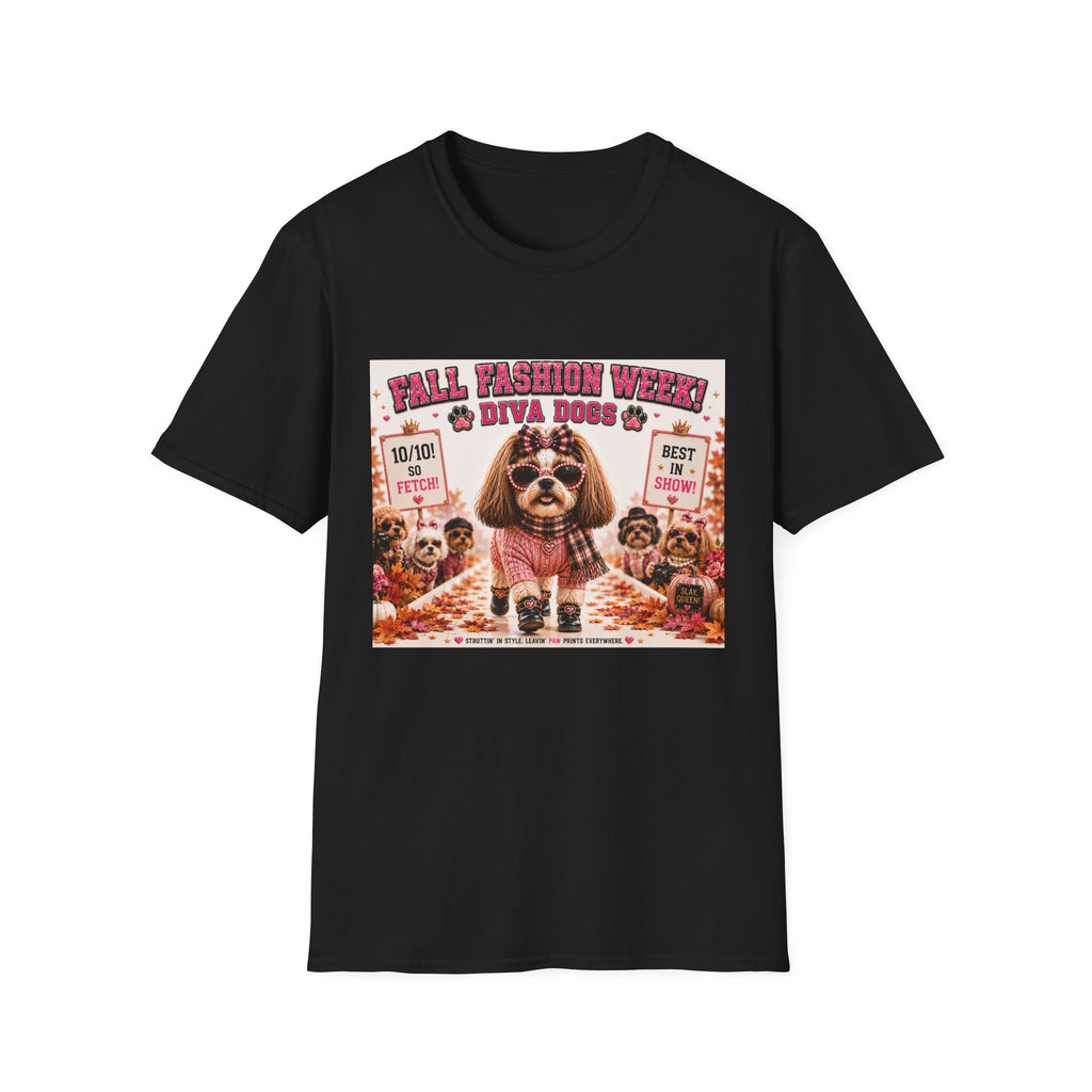 Fall Fashion Week!™ | Diva Dogs™ | Boutique Autumn Dog Lover T-Shirt | Runway Collection