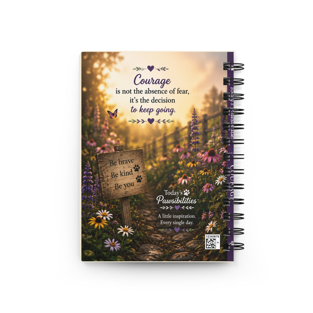 Today's Pawsibilities™ – COURAGE Spiral Bound Journal | Abbie Inspirational Writing Journal | Dog Lover Notebook