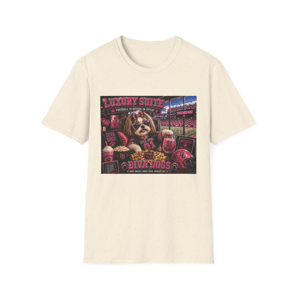 Luxury Suite™ | Diva Dogs™ | Football Game Day Dog Lover T-Shirt | VIP Stadium Collection